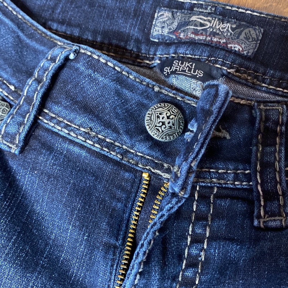 🌹 Silver Jeans 🌹 Vintage Suki Surplus Dark Blue Boot Cut Flare Jeans W27 - Picture 5 of 15